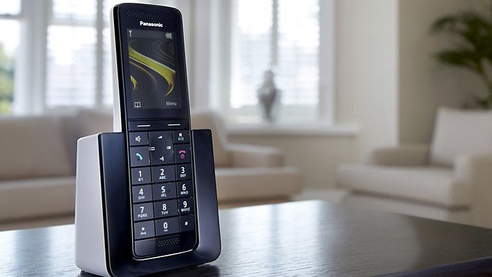 Cordless phone on table