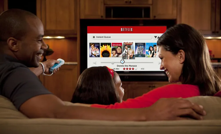 Family enjoying streaming at home