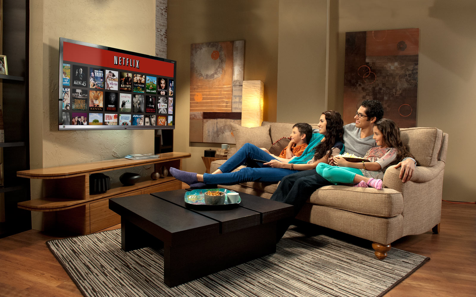 Movie night snacks with TV