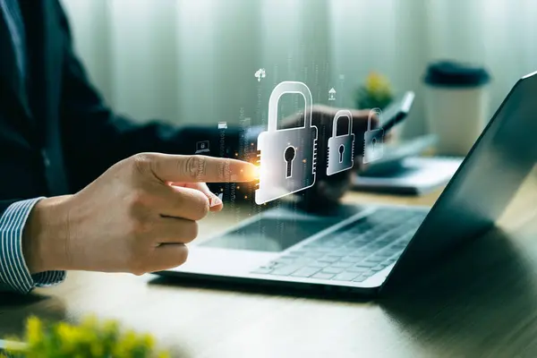Security lock icon on a screen