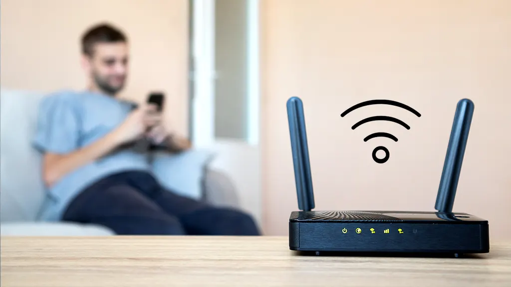 WiFi router on a shelf